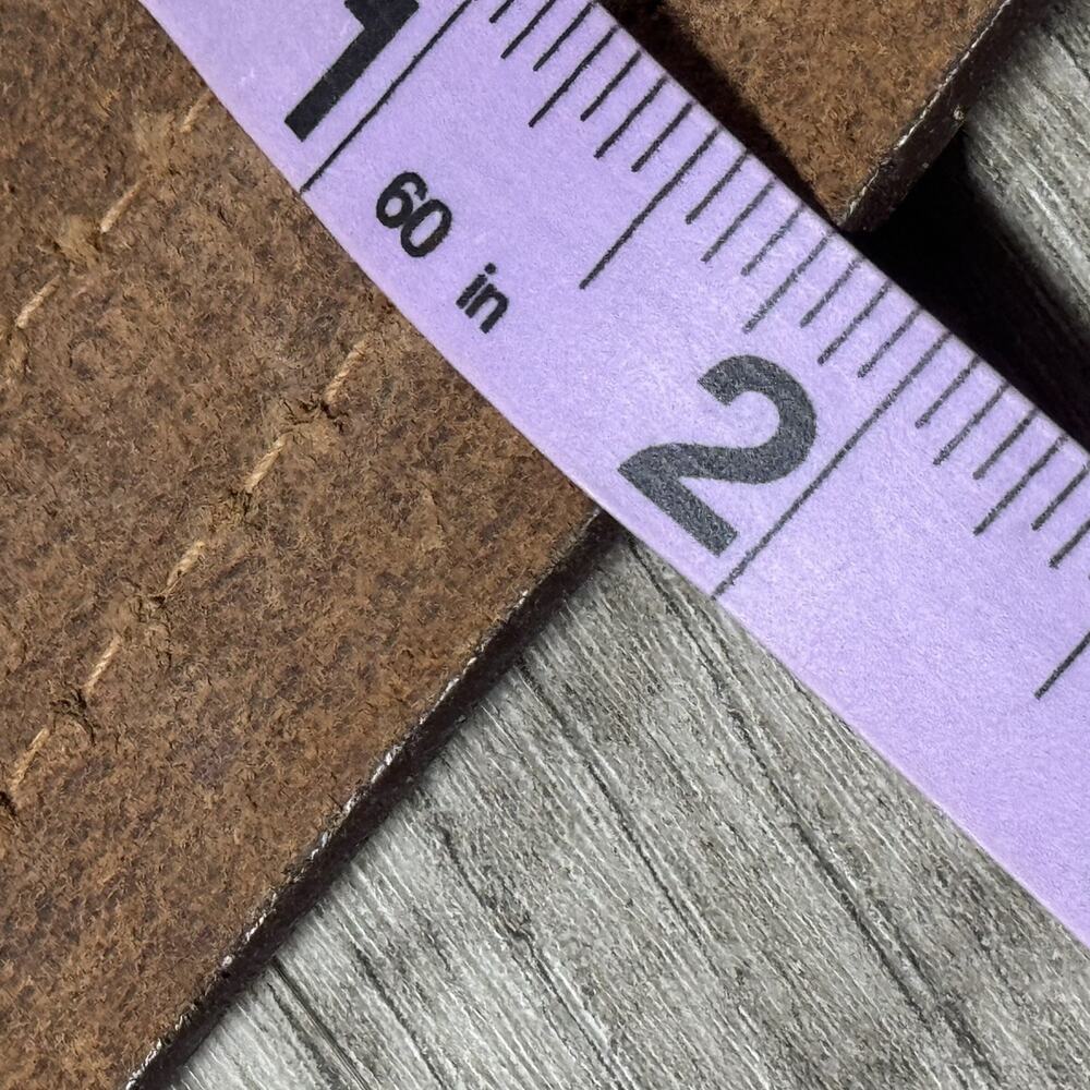 Vintage Brown Genuine Rugged Range Leather Wide Belt Contrast Stitching Thick - Picture 13 of 13
